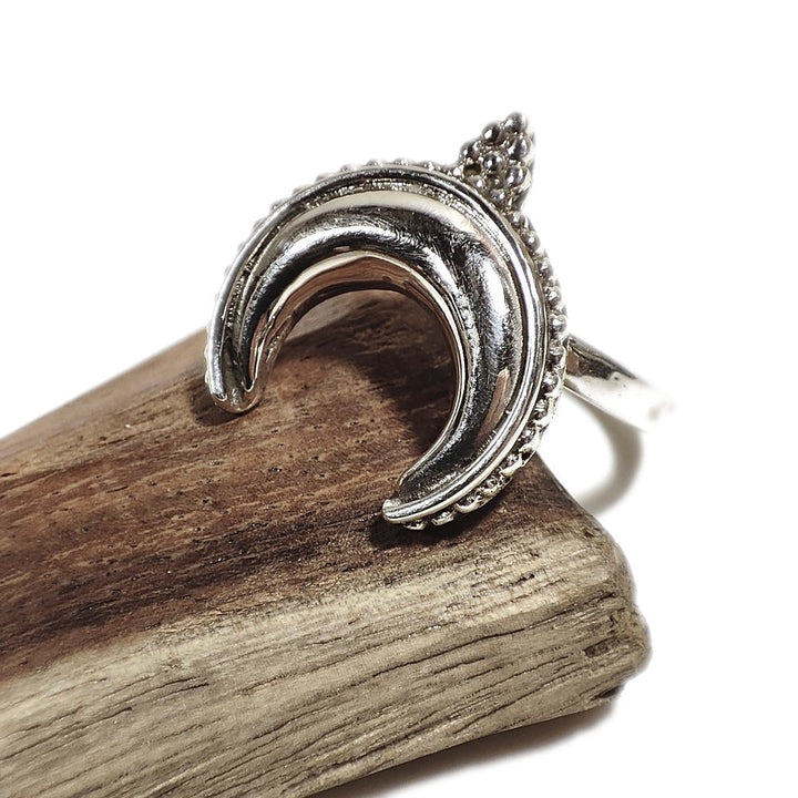 ANELLO ETNICO in argento 925 - MEZZALUNA