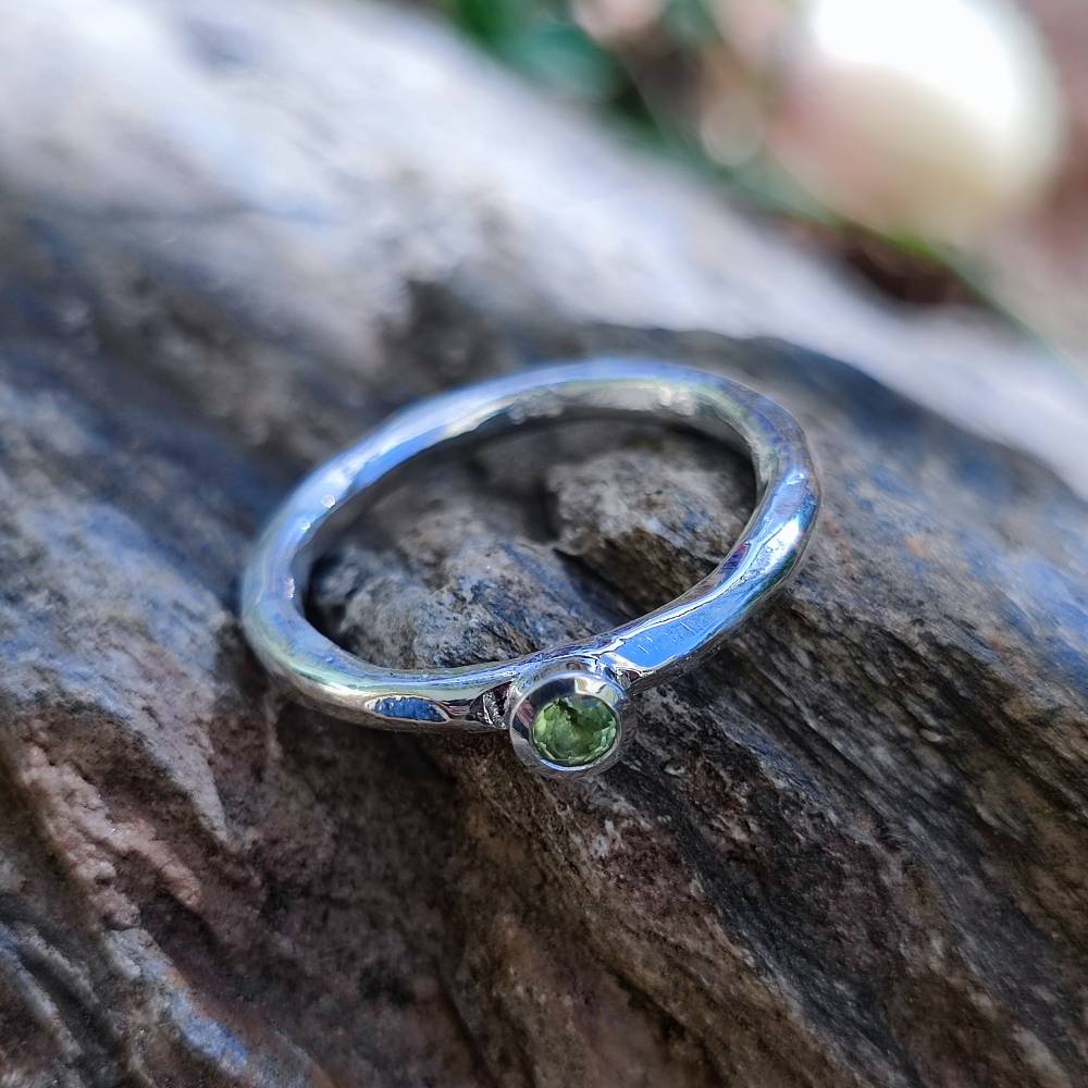 Anello artigianale in argento 925 con pietra - KYLIE
