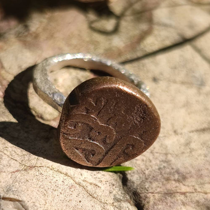 Anello artigianale moneta Moghul in argento 925 - Pezzo unico