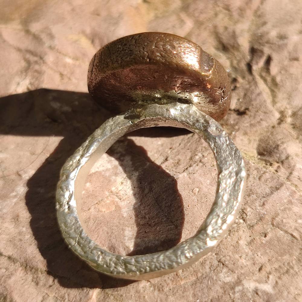 Anello artigianale moneta Moghul in argento 925 - Pezzo unico