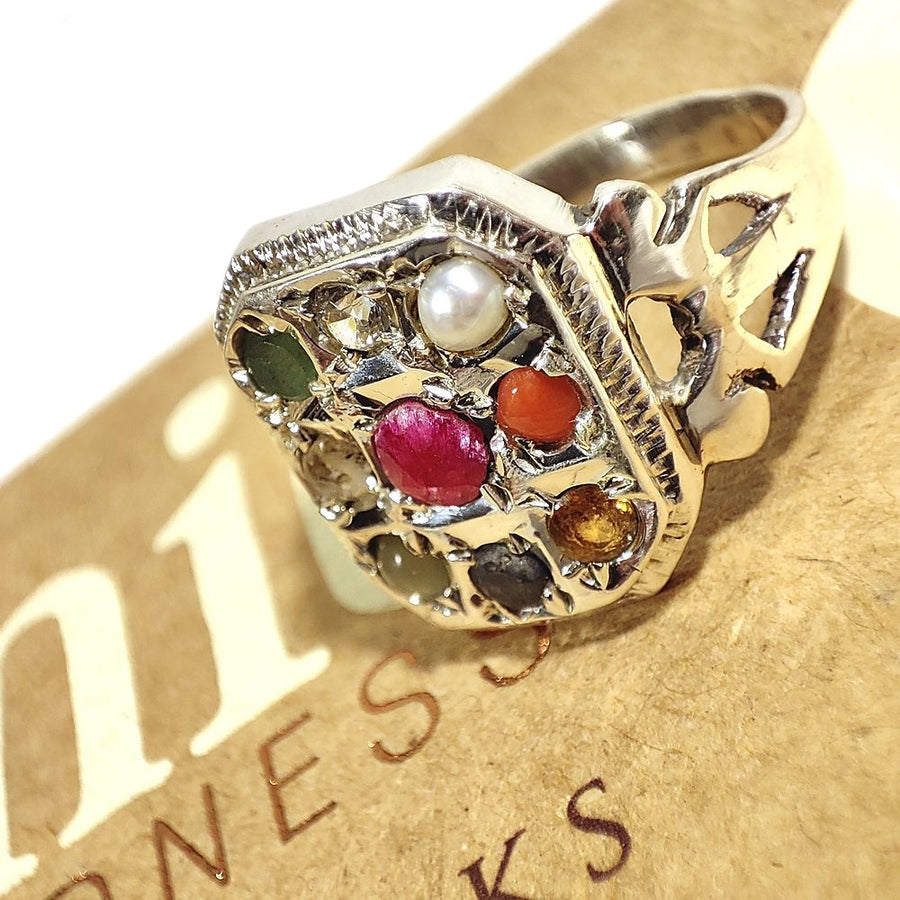 ANELLO ETNICO NAVRATAN in argento 925 - DEIVA
