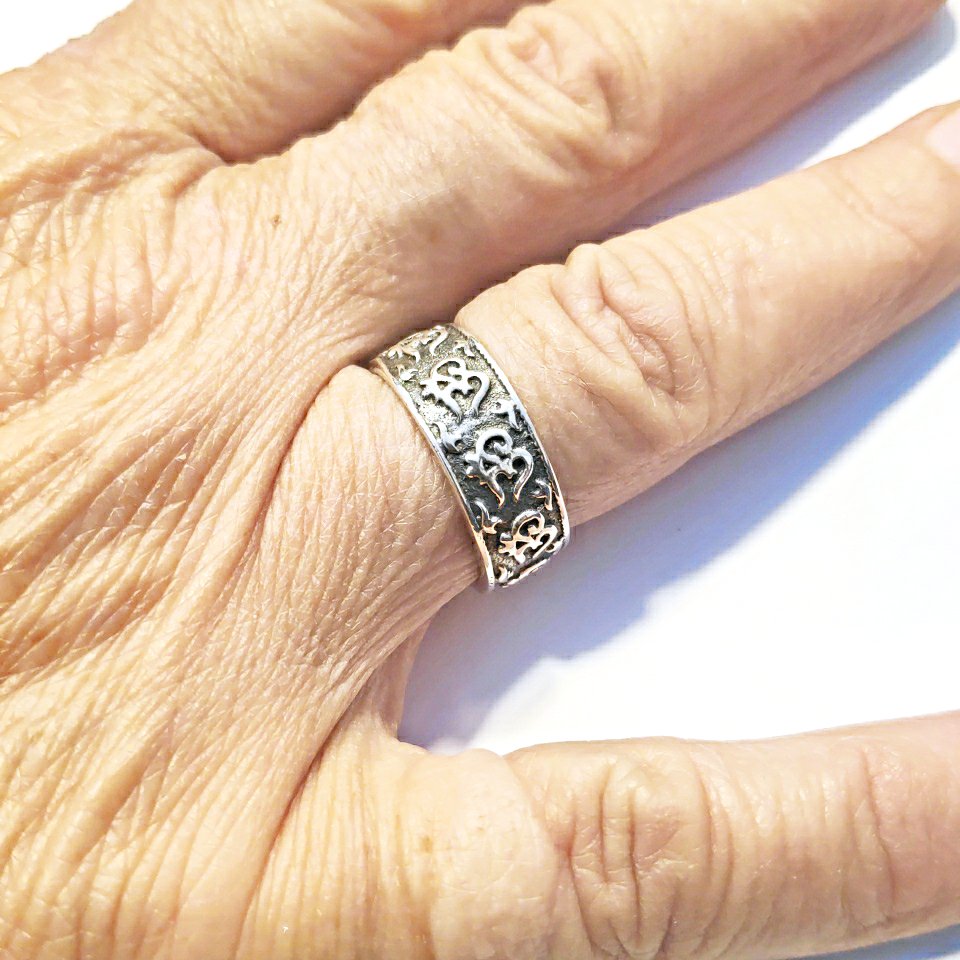 OM ring silver thick band