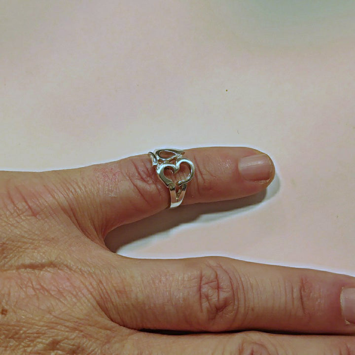 Pierced silver OM ring - NAWADA