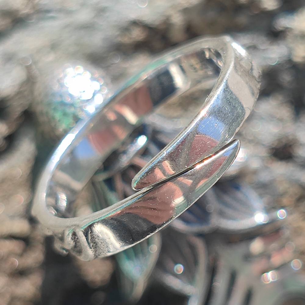 Anello in argento 925 con pietra e pavone - JHANTALA