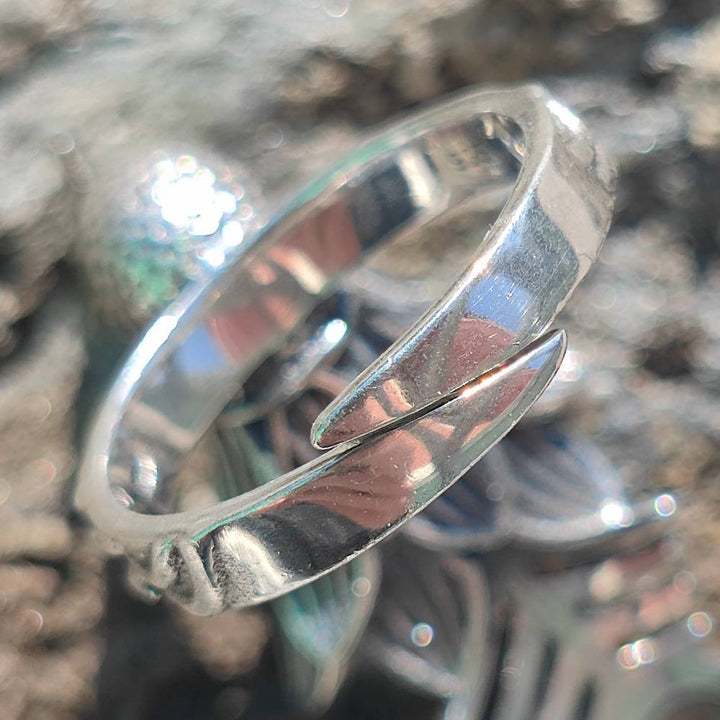 Anello in argento 925 con pietra e pavone - JHANTALA