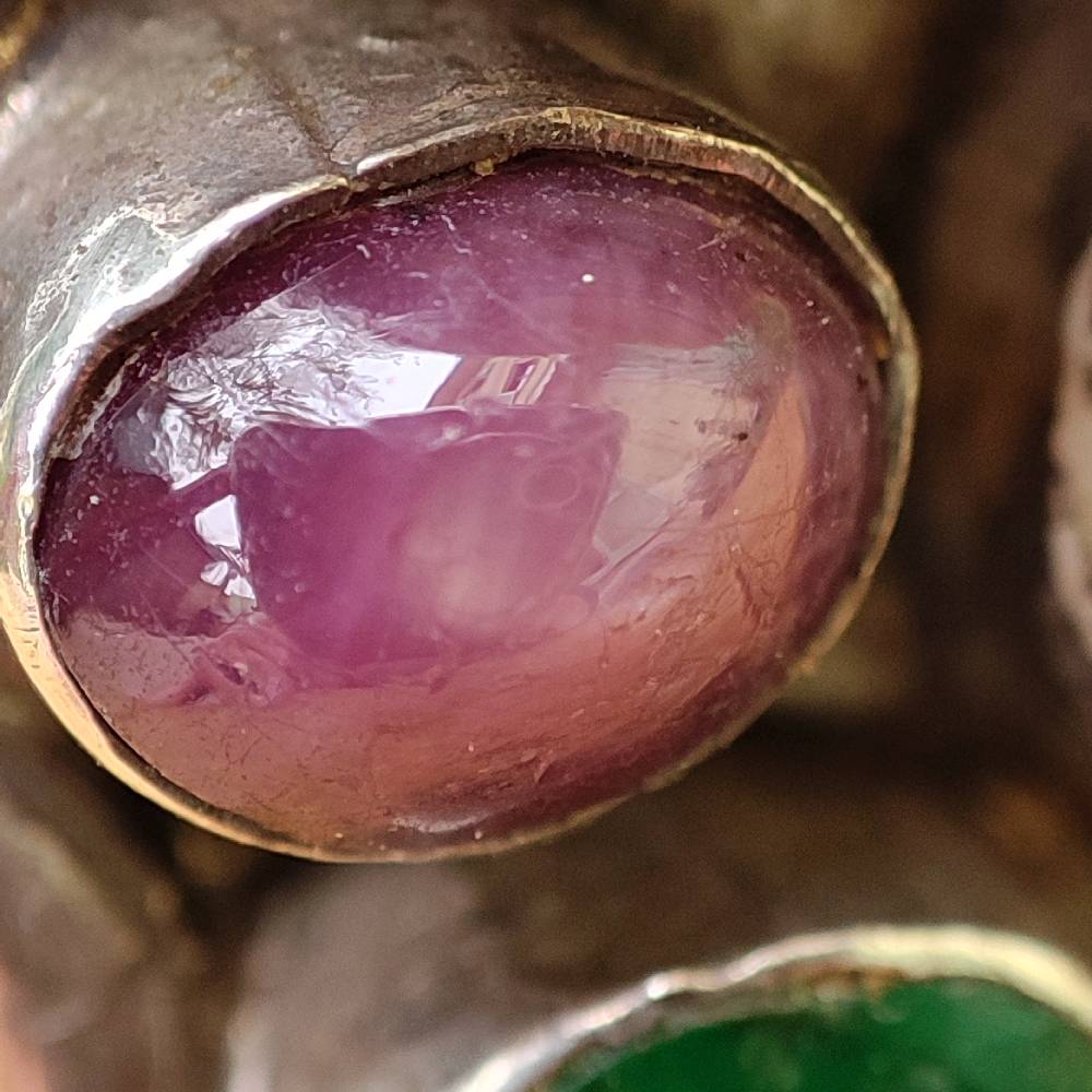 Anello artigianale con pietre in argento 925 - Pezzo unico