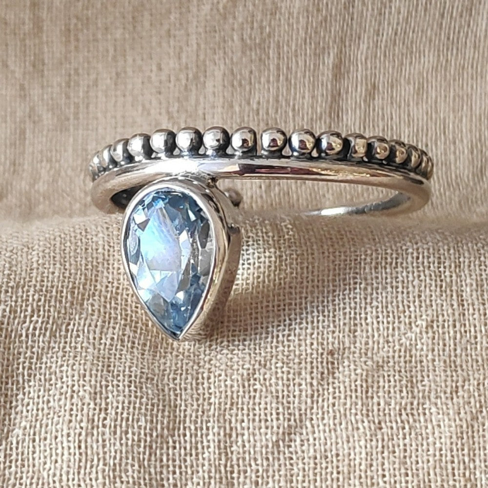ETHNISCHER Ring mit Stein aus 925er Silber - Mantra