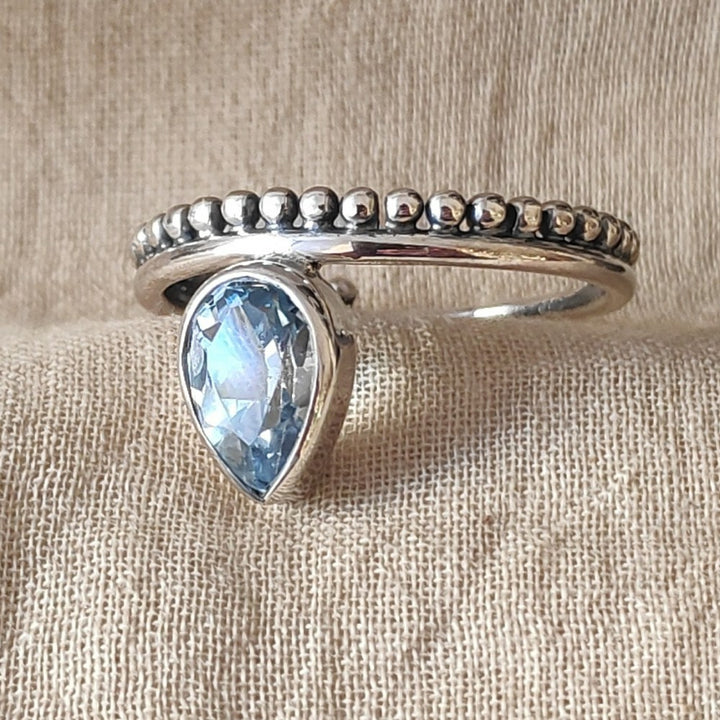ETHNISCHER Ring mit Stein aus 925er Silber - Mantra