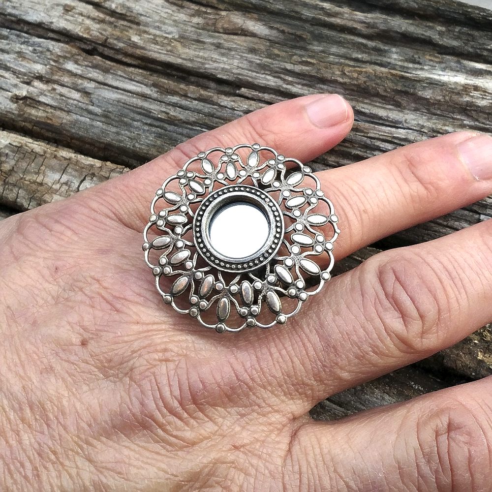 ANELLO etnico con Specchio in argento 925