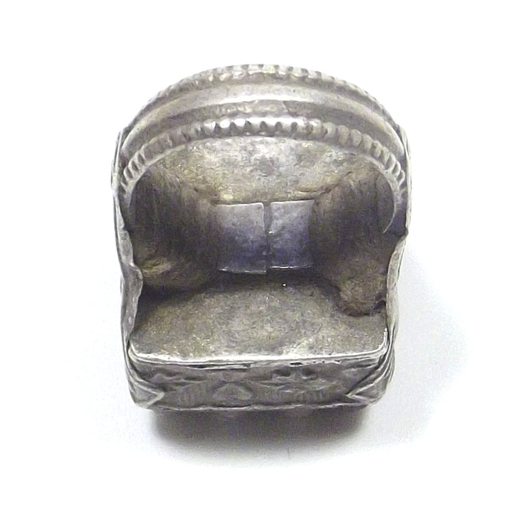 Anello Afghano quadrato antico argento - ETNICO - VINTAGE