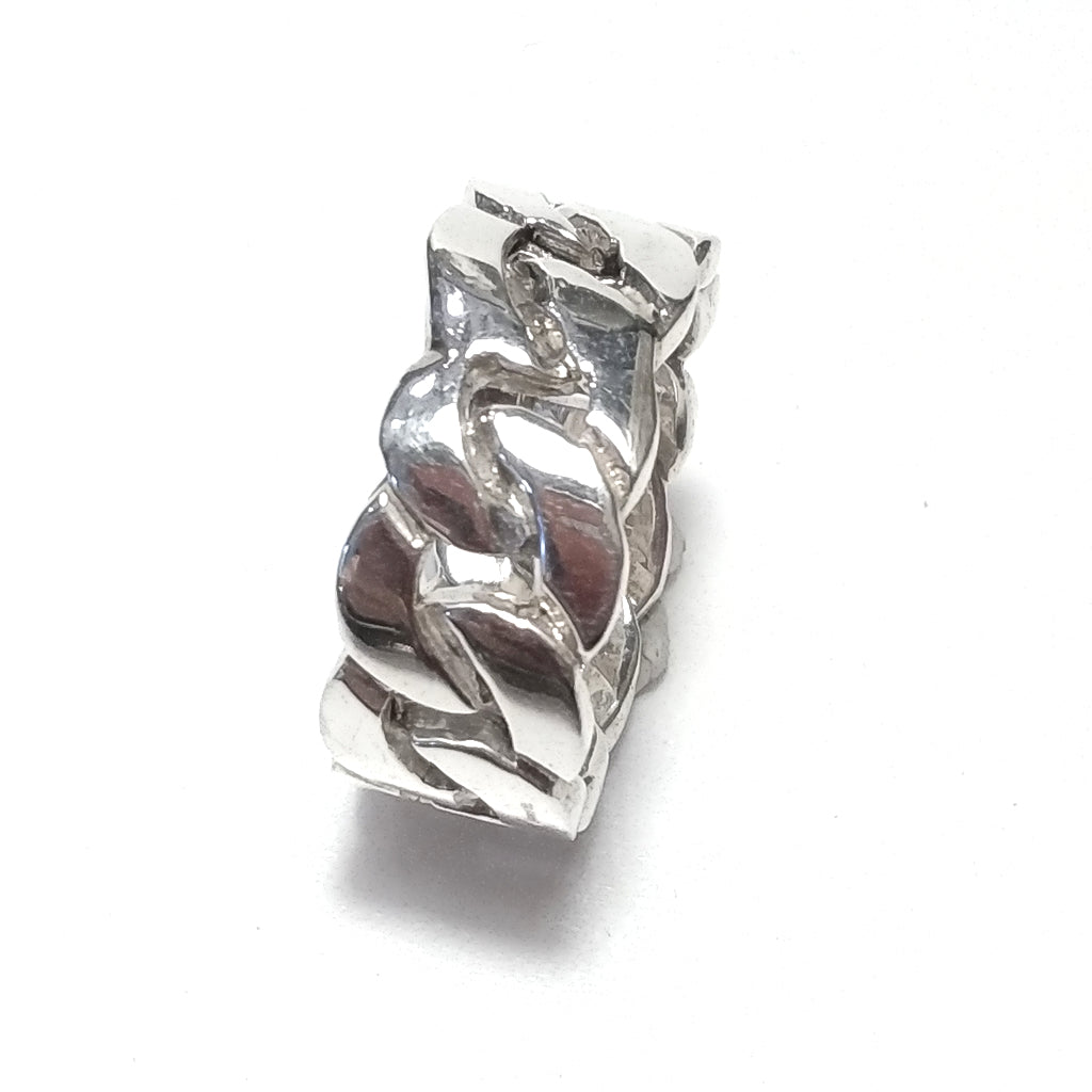 ANELLO CATENA gourmette|groumette argento uomo/donna misura 17