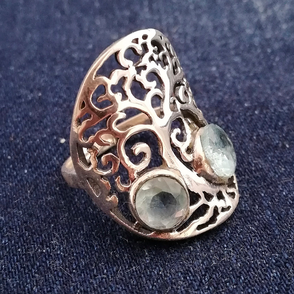 925 silver Tree of LIFE RING with Stone