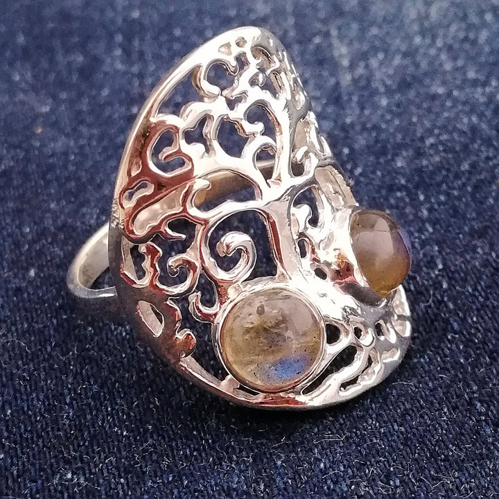 925 silver Tree of LIFE RING with Stone