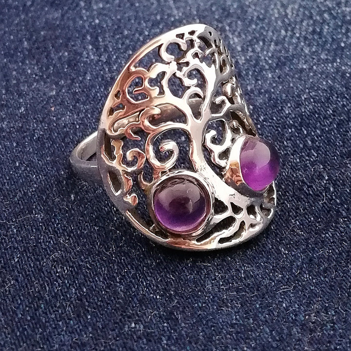 925 silver Tree of LIFE RING with Stone