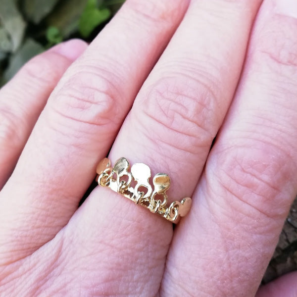 ANELLO AMBA in ottone color oro ANELLO artigianale ottone