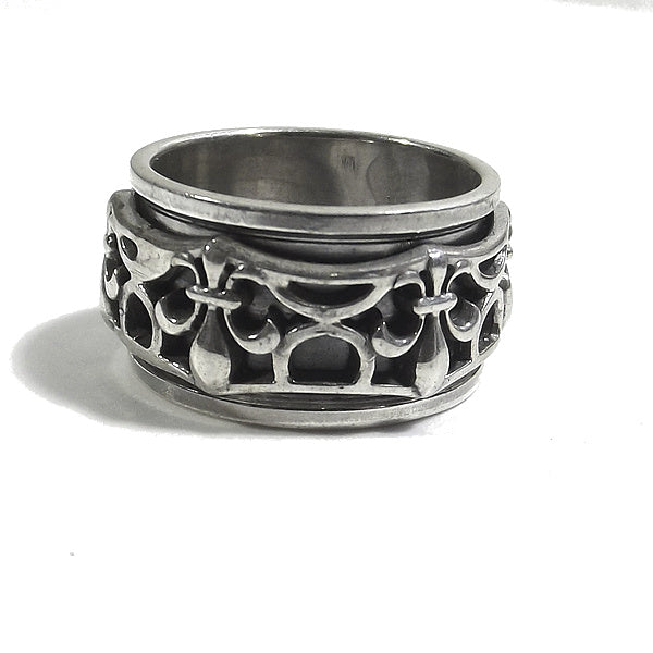 Anello con giglio ANELLO fascia ISHAAN in argento 925 ANELLO artigianale | GIOIELLI ETNICI