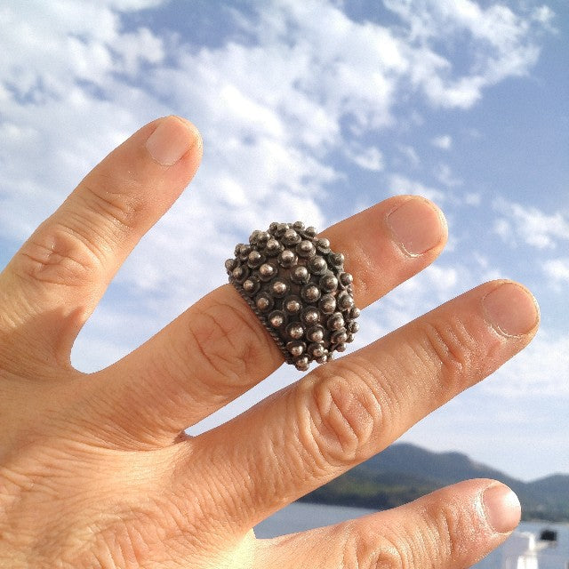 Anello etnico artigianale in argento 925 - GOPALPUR