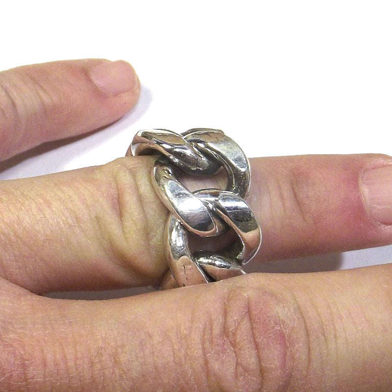 ANELLO CATENA groumette argento uomo/donna misura 17