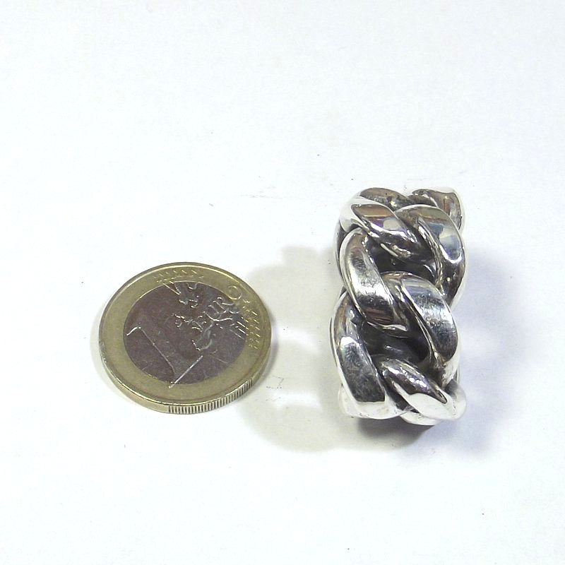 ANELLO CATENA groumette argento uomo/donna misura 17