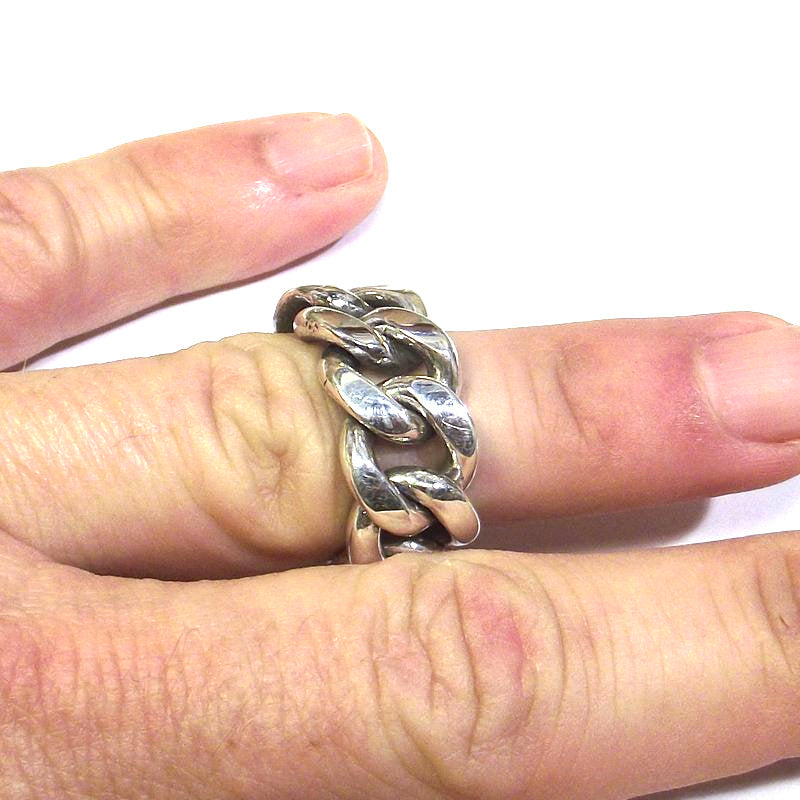 Anello catena gourmette argento uomo donna misura 16 - ANAND