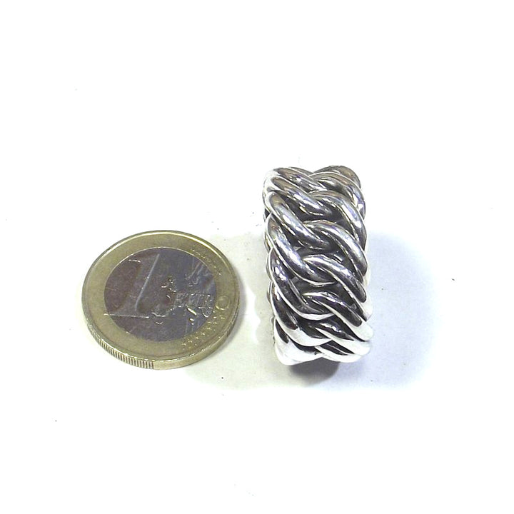 Silver gourmette CHAIN RING for men/women size 14
