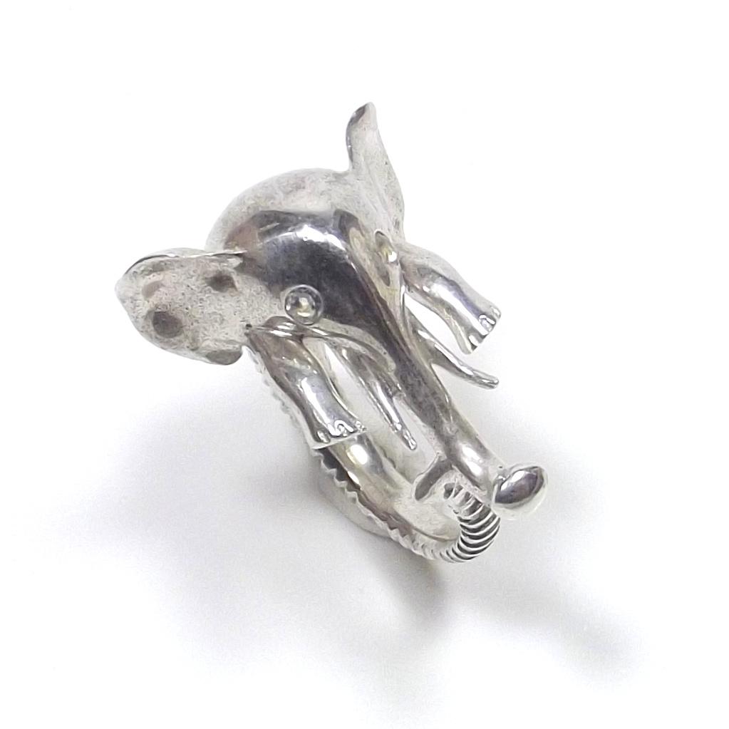 Anello in argento 925 testa di ELEFANTE con PIETRA DI LUNA
