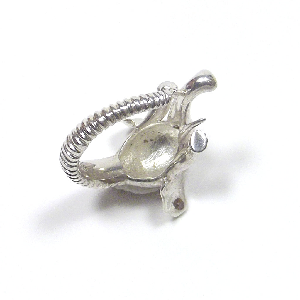925 silver ring ELEPHANT head with MOONSTONE