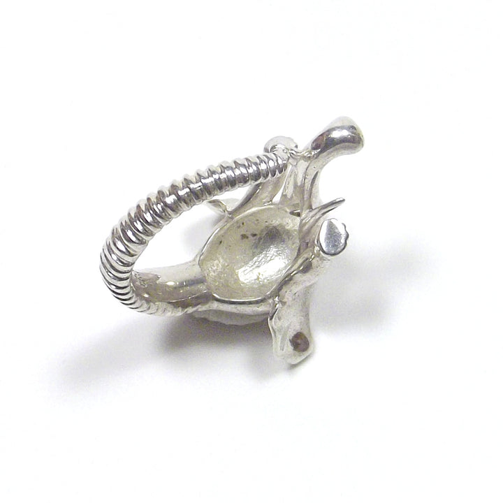 925 silver ring ELEPHANT head with MOONSTONE