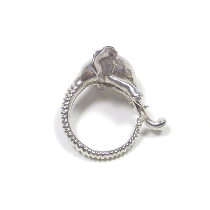 925 silver ring ELEPHANT head with MOONSTONE