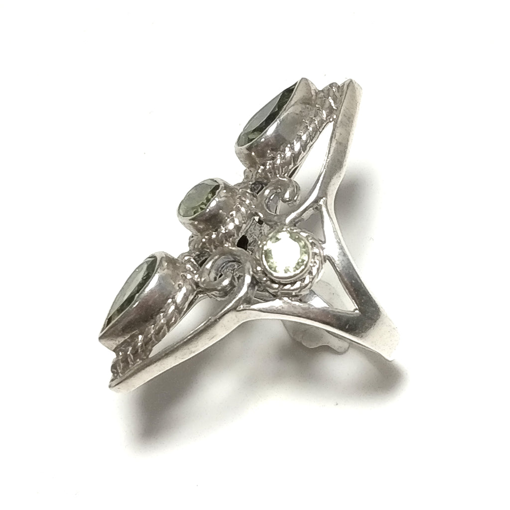 ANELLO ETNICO in argento 925 ANELLO artigianale Peridoto | GIOIELLI IN ARGENTO