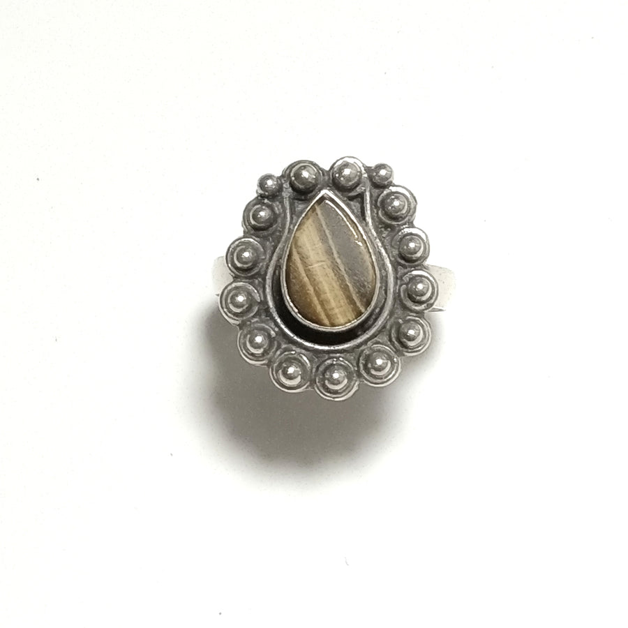 ANELLO ETNICO in argento 925 ANELLO artigianale Occhio di Tigre | GIOIELLI IN ARGENTO