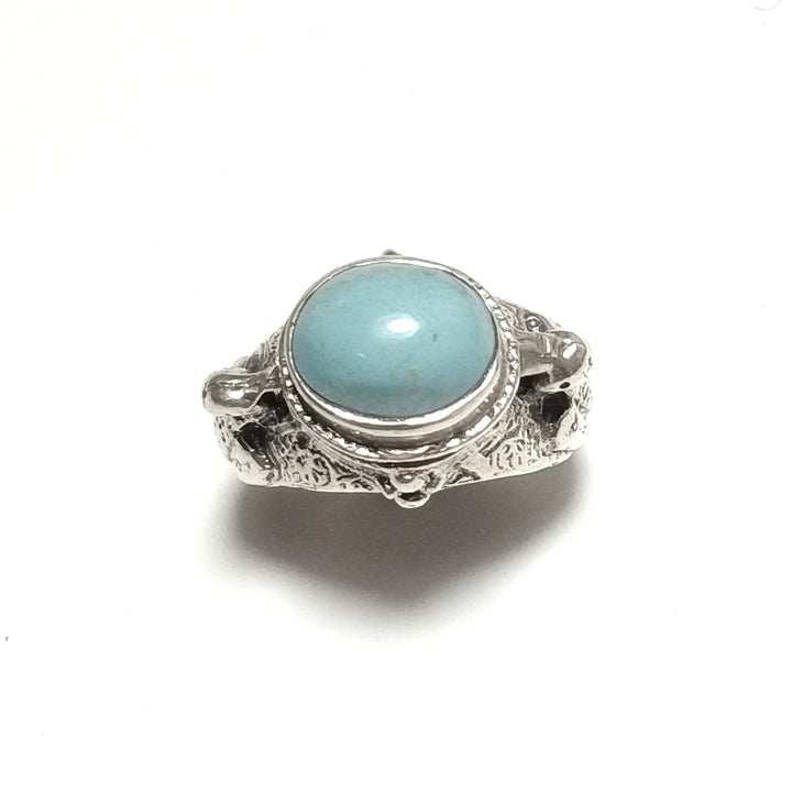 ETHNIC RING in 925 silver handcrafted RING Moonstone, Rose Quartz | PEACOCK