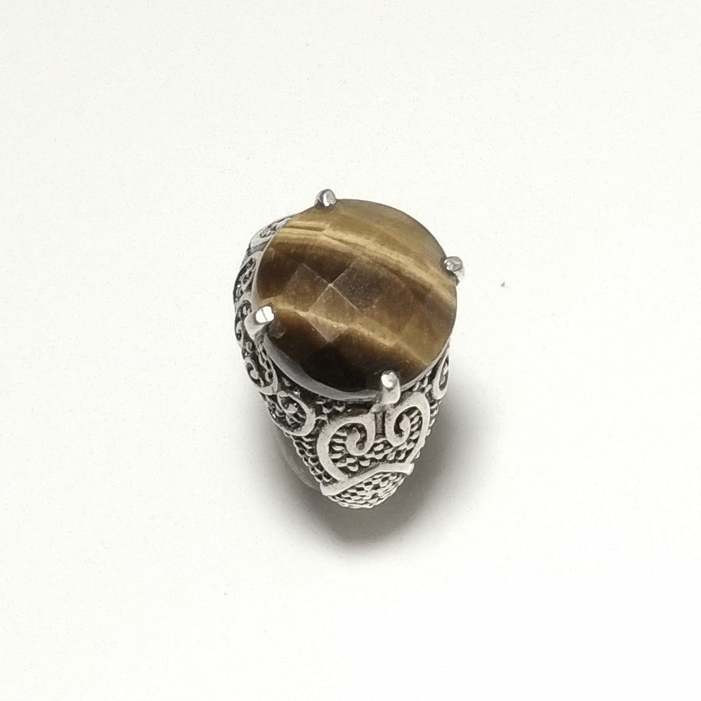 ANELLO ETNICO in argento 925 ANELLO artigianale Occhio di Tigre | GIOIELLI IN ARGENTO