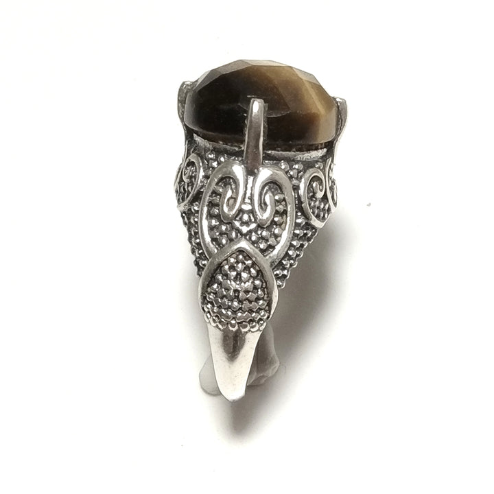 ANELLO ETNICO in argento 925 ANELLO artigianale Occhio di Tigre | GIOIELLI IN ARGENTO