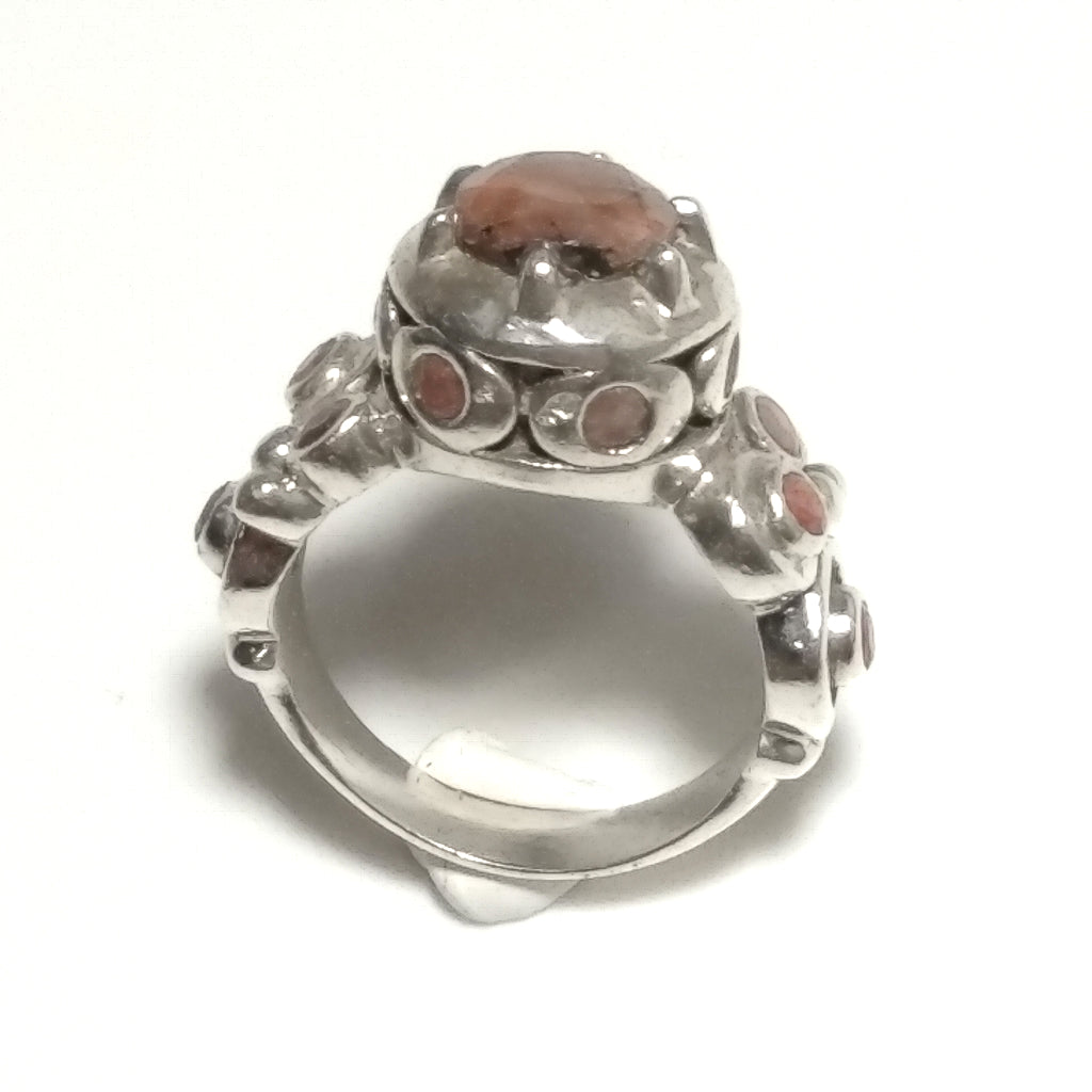 ANELLO ETNICO in argento 925 ANELLO artigianale Radice di Rubino | GIOIELLI IN ARGENTO