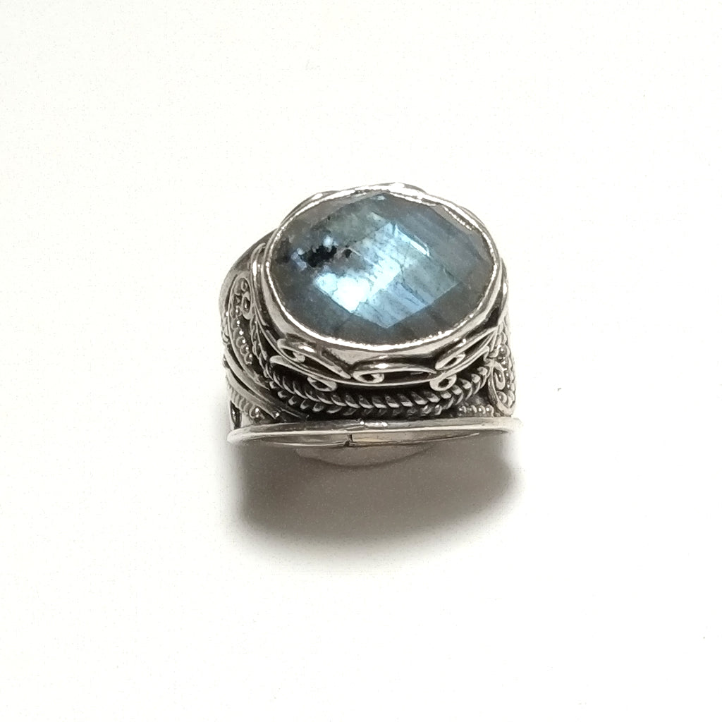 ANELLO ETNICO in argento 925 ANELLO artigianale Labradorite | GIOIELLI IN ARGENTO