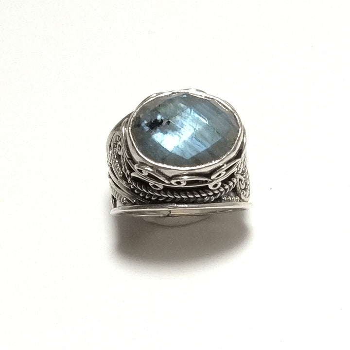 ANELLO ETNICO in argento 925 ANELLO artigianale Labradorite | GIOIELLI IN ARGENTO