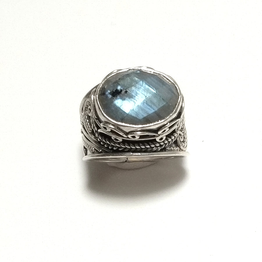 ANELLO ETNICO in argento 925 ANELLO artigianale Labradorite | GIOIELLI IN ARGENTO