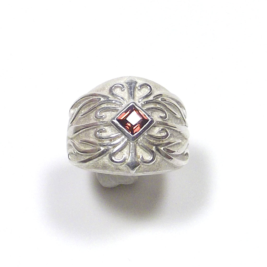 ANELLO GRANATO e argento 925