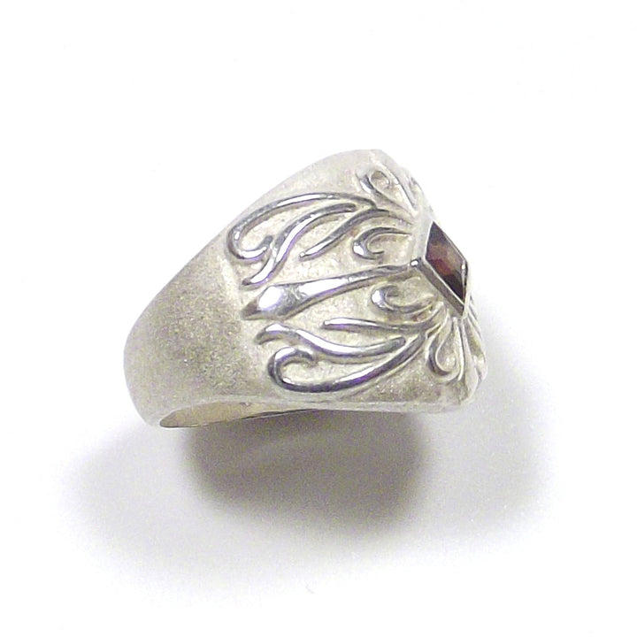 ANELLO GRANATO e argento 925