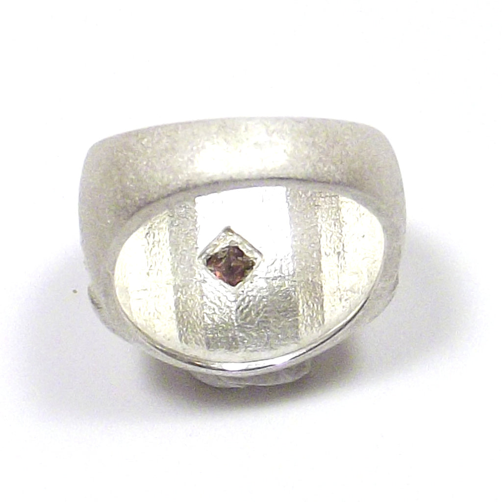 ANELLO GRANATO e argento 925