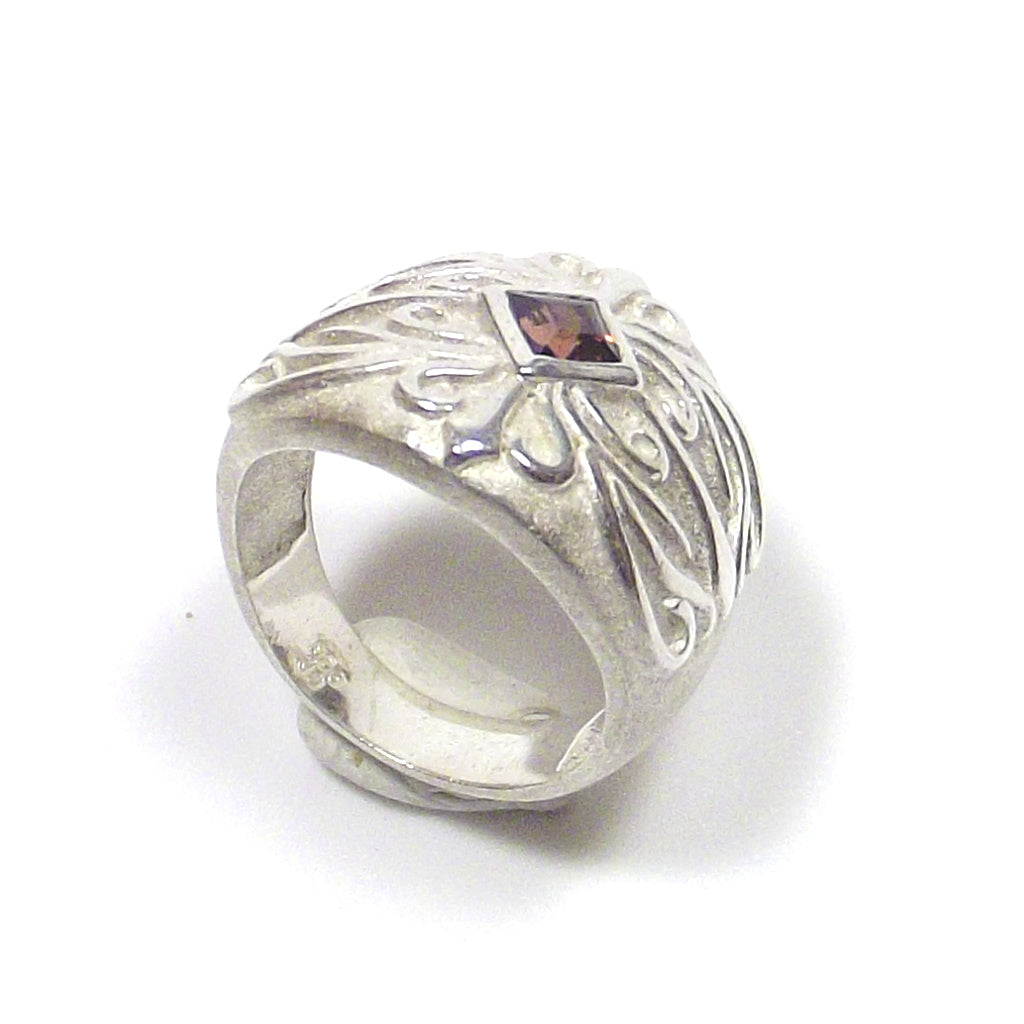 ANELLO GRANATO e argento 925