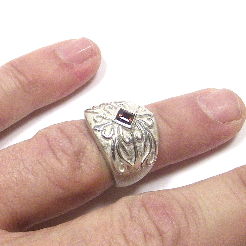 ANELLO GRANATO e argento 925