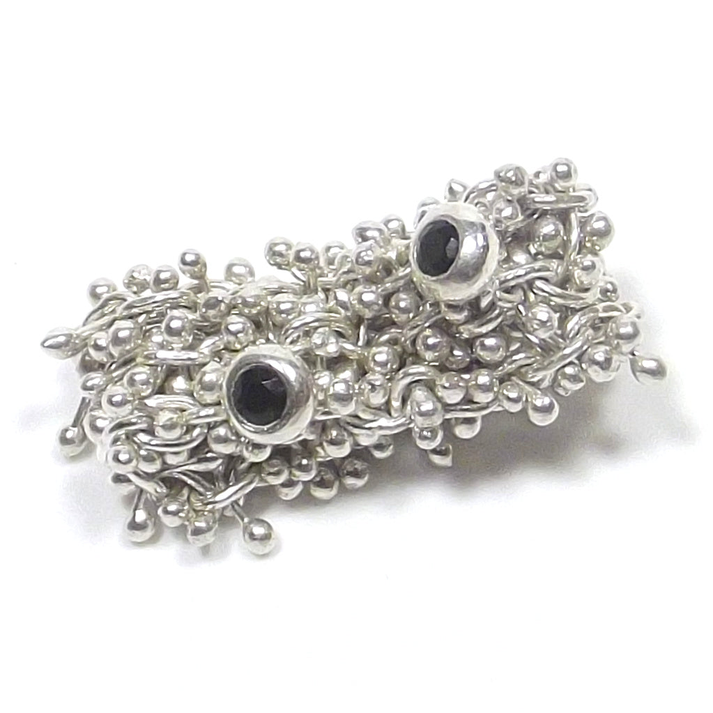 CHAIN RING with thousand nails and IOLITE