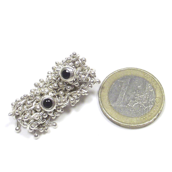 CHAIN RING with thousand nails and IOLITE