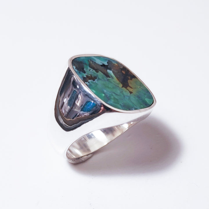 ANELLO artigianale in argento 925 con pietra - ORISSA