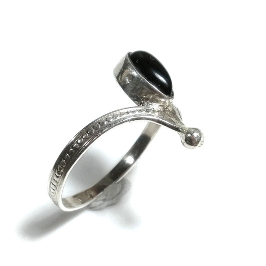 Fede indiana con pietra in argento 925 con Onice nero | GIOIELLI IN ARGENTO
