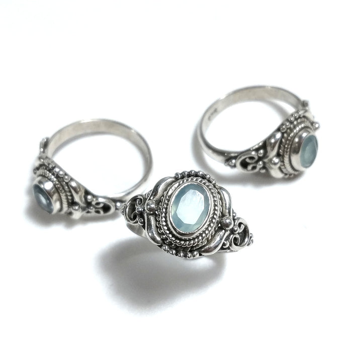 Anello con pietra in argento 925 con Topazio azzurro | GIOIELLI IN ARGENTO