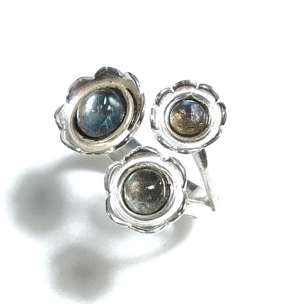 Anello con pietra in argento 925 con Labradorite | FIORE