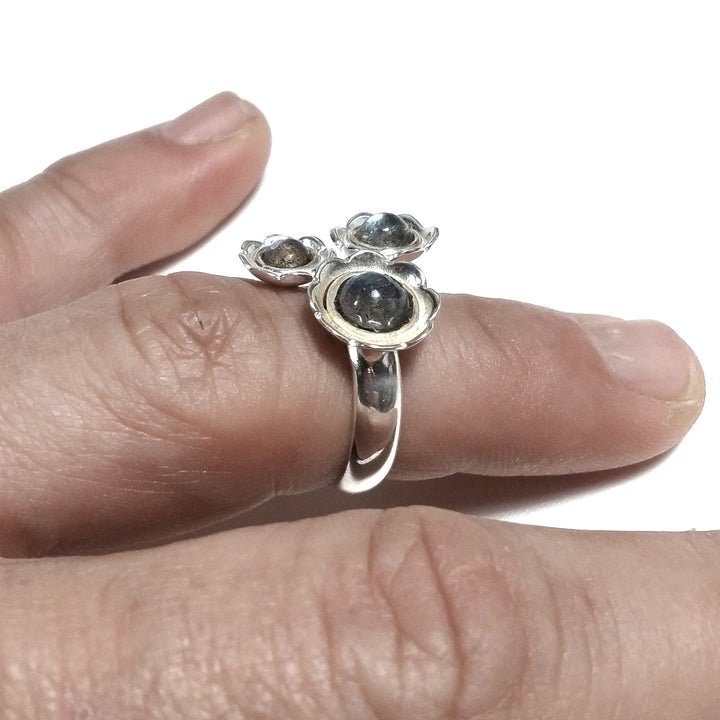Anello con pietra in argento 925 con Labradorite | FIORE